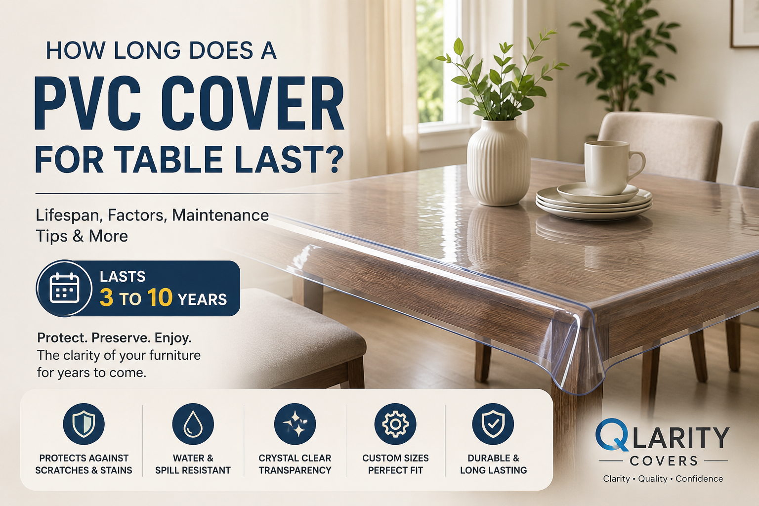 PVC Cover for a Table Qlarity PVC Cover for a Table