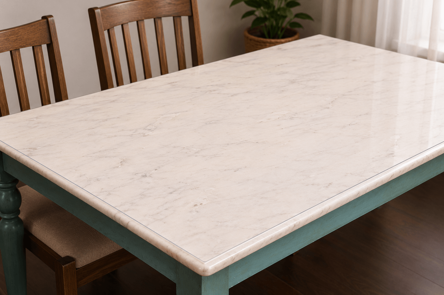 Complete table fitted with the 1.5 millimetre Qlarity table cover