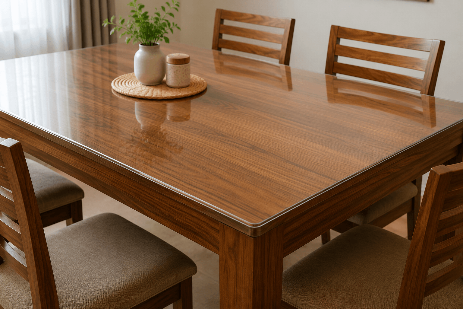 Protected dining table surface